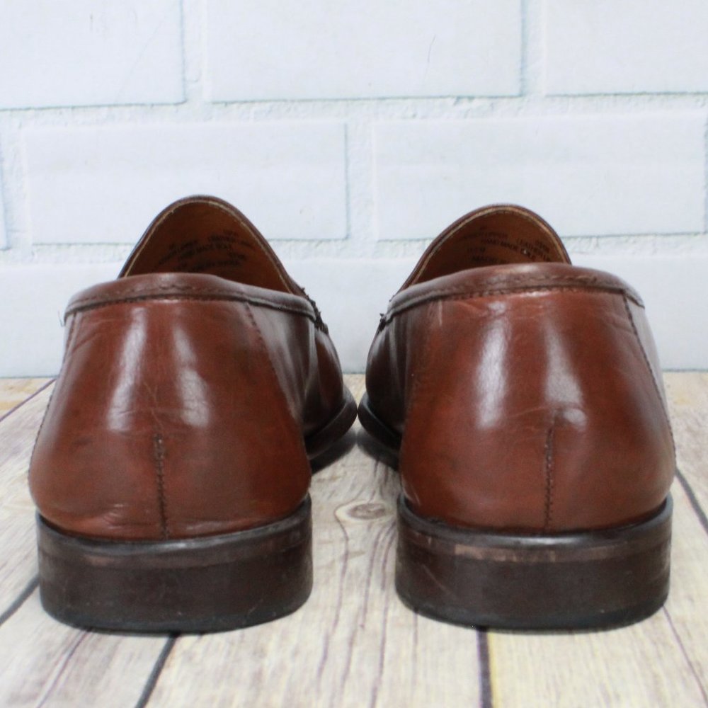 Bostonian Brown Woven Top Leather Tassel Loafers Dress Shoes Size 11.5 M - Picture 8 of 9